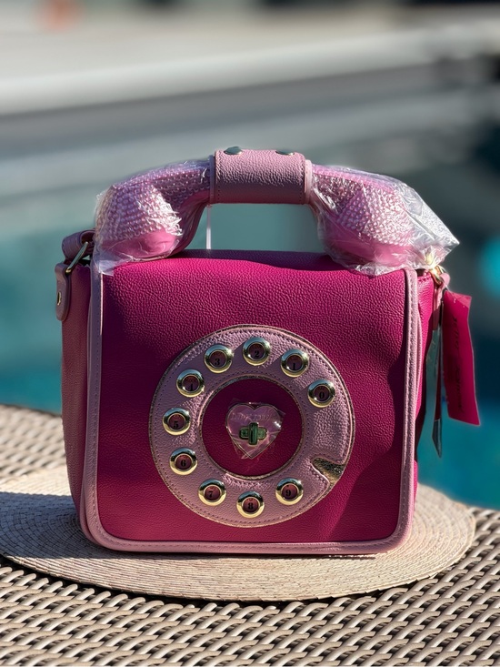 Betsey Johnson Handbags - Betsey Johnson Hot Pink Novelty Telephone Dial Crossbody Bag